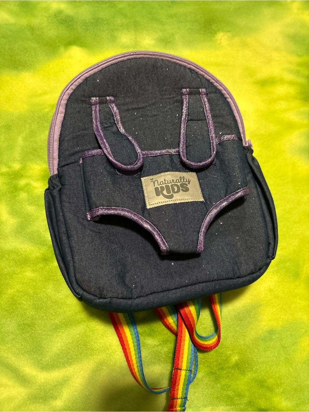 Purple-Trim Navy Kids Backpack